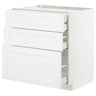 METOD / MAXIMERA base cb 3 frnts/2 low/1 md/1 hi drw, white/Axstad matt white, 80x60 cm
