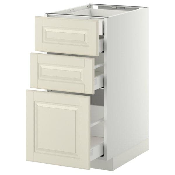 METOD / MAXIMERA - Base cb 3 frnts/2 low/1 md/1 hi drw, white/Bodbyn off-white, 40x60 cm - best price from Maltashopper.com 89104023