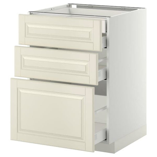 Ikea METOD / MAXIMERA - Base cb 3 frnts/2 low/1 md/1 hi drw, white/Bodbyn off-white, 60x60 cm