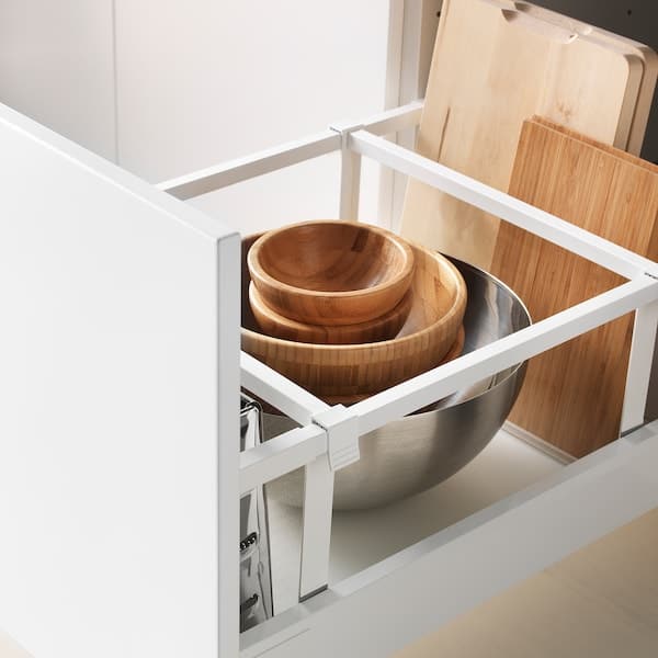 METOD / MAXIMERA - Base cb 3 frnts/2 low/1 md/1 hi drw, white/Bodbyn off-white, 40x60 cm - best price from Maltashopper.com 89104023