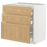 METOD / MAXIMERA base cb 3 frnts/2 low/1 md/1 hi drw, white/Forsbacka oak, 80x60 cm