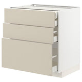 METOD / MAXIMERA base cb 3 frnts/2 low/1 md/1 hi drw, white/Havstorp beige, 80x60 cm