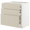 METOD / MAXIMERA base cb 3 frnts/2 low/1 md/1 hi drw, white/Havstorp beige, 80x60 cm
