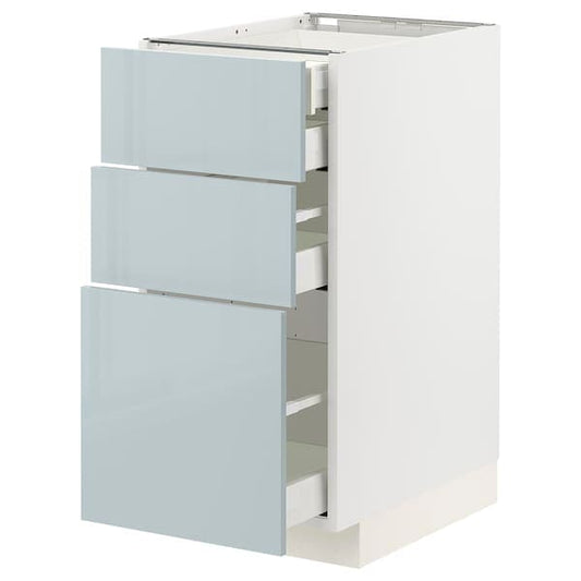 Ikea METOD / MAXIMERA - Base cb 3 frnts/2 low/1 md/1 hi drw, white/Kallarp light grey-blue, 40x60 cm