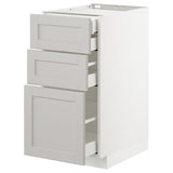 METOD / MAXIMERA base cb 3 frnts/2 low/1 md/1 hi drw, white/Lerhyttan light grey, 40x60 cm