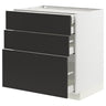 METOD / MAXIMERA base cb 3 frnts/2 low/1 md/1 hi drw, white/Nickebo matt anthracite, 80x60 cm