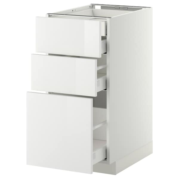 METOD / MAXIMERA - Base cb 3 frnts/2 low/1 md/1 hi drw, white/Ringhult white, 40x60 cm - best price from Maltashopper.com 79104033