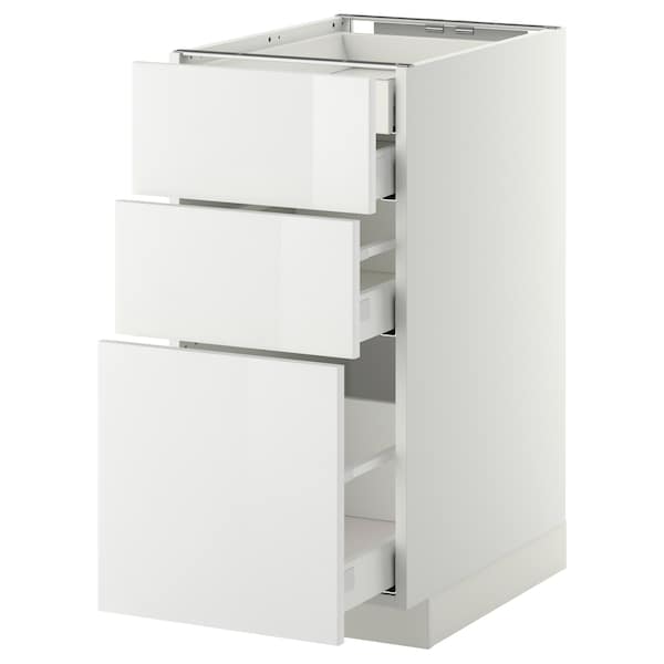 METOD / MAXIMERA - Base cb 3 frnts/2 low/1 md/1 hi drw, white/Ringhult white, 40x60 cm