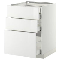 METOD / MAXIMERA base cb 3 frnts/2 low/1 md/1 hi drw, white/Ringhult white, 60x60 cm