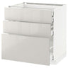 METOD / MAXIMERA base cb 3 frnts/2 low/1 md/1 hi drw, white/Ringhult light grey, 80x60 cm
