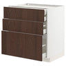 METOD / MAXIMERA base cb 3 frnts/2 low/1 md/1 hi drw, white/Sinarp brown, 80x60 cm