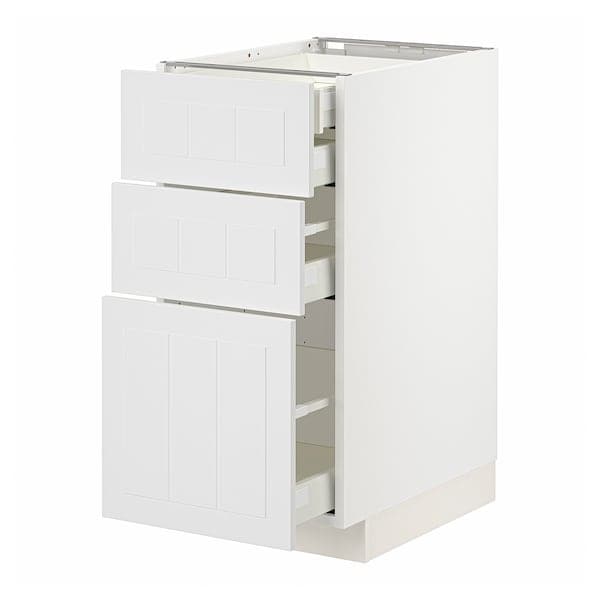 Ikea METOD / MAXIMERA - Base cb 3 frnts/2 low/1 md/1 hi drw, white/Stensund white, 40x60 cm