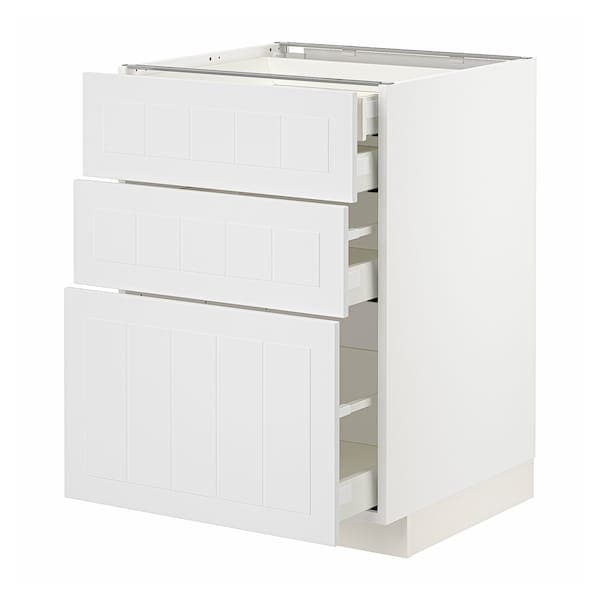 Ikea METOD / MAXIMERA - Base cb 3 frnts/2 low/1 md/1 hi drw, white/Stensund white, 60x60 cm