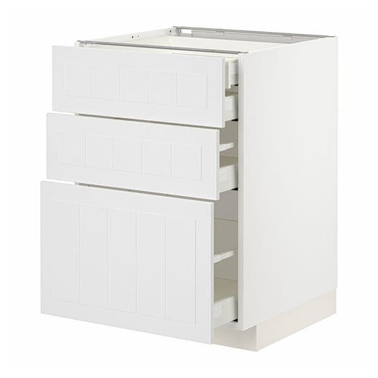Ikea METOD / MAXIMERA - Base cb 3 frnts/2 low/1 md/1 hi drw, white/Stensund white, 60x60 cm