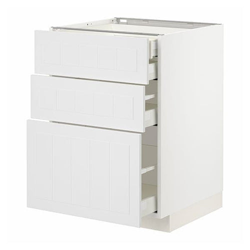 METOD / MAXIMERA base cb 3 frnts/2 low/1 md/1 hi drw, white/Stensund white, 60x60 cm