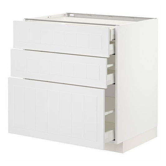 Ikea METOD / MAXIMERA - Base cb 3 frnts/2 low/1 md/1 hi drw, white/Stensund white, 80x60 cm
