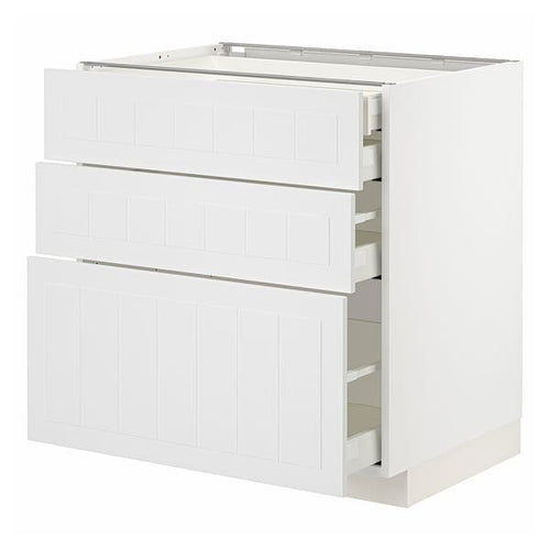 METOD / MAXIMERA base cb 3 frnts/2 low/1 md/1 hi drw, white/Stensund white, 80x60 cm