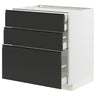 METOD / MAXIMERA base cb 3 frnts/2 low/1 md/1 hi drw, white/Upplöv matt anthracite, 80x60 cm
