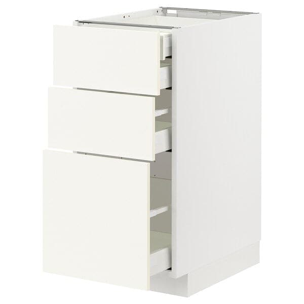 Ikea METOD / MAXIMERA - Base cb 3 frnts/2 low/1 md/1 hi drw, white/Vallstena white, 40x60 cm
