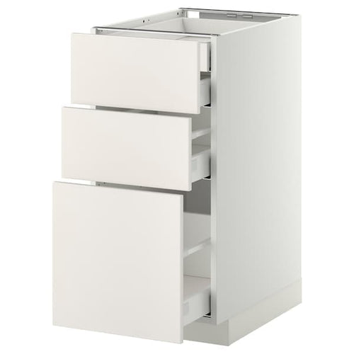METOD / MAXIMERA base cb 3 frnts/2 low/1 md/1 hi drw, white/Veddinge white, 40x60 cm