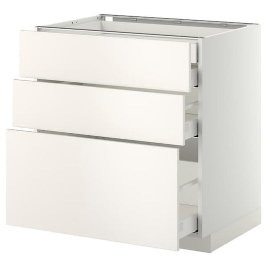 Ikea METOD / MAXIMERA - Base cb 3 frnts/2 low/1 md/1 hi drw, white/Veddinge white, 80x60 cm