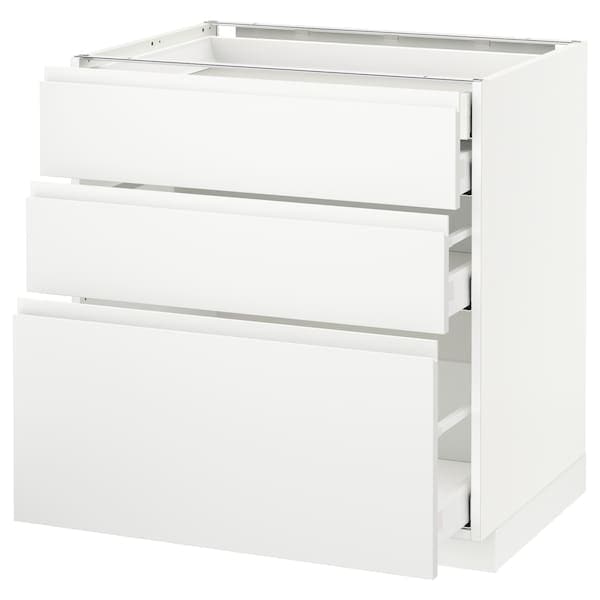 Ikea METOD / MAXIMERA - Base cb 3 frnts/2 low/1 md/1 hi drw, white/Voxtorp matt white, 80x60 cm