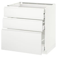 METOD / MAXIMERA base cb 3 frnts/2 low/1 md/1 hi drw, white/Voxtorp matt white, 80x60 cm