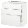 METOD / MAXIMERA base cb 3 frnts/2 low/1 md/1 hi drw, white/Voxtorp matt white, 80x60 cm