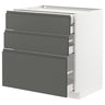 METOD / MAXIMERA base cb 3 frnts/2 low/1 md/1 hi drw, white/Voxtorp dark grey, 80x60 cm