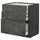 METOD / MAXIMERA base cb 3 frnts/2 low/1 md/1 hi drw, black/Kalhyttan dark grey concrete effect, 80x60 cm