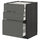 METOD / MAXIMERA base cb 3 frnts/2 low/1 md/1 hi drw, black/Voxtorp dark grey, 60x60 cm