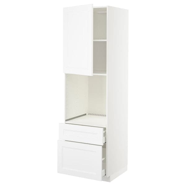 Ikea METOD / MAXIMERA - Hi cab f ov w dr/2 frnt/1 m/1 h drw, white/Axstad matt white, 60x60x200 cm