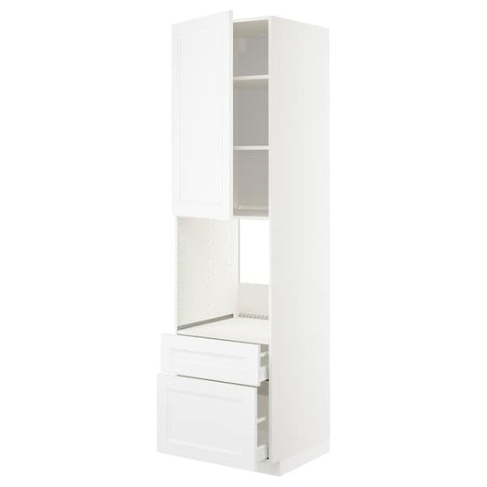 Ikea METOD / MAXIMERA - Hi cab f ov w dr/2 frnt/1 m/1 h drw, white/Axstad matt white, 60x60x220 cm