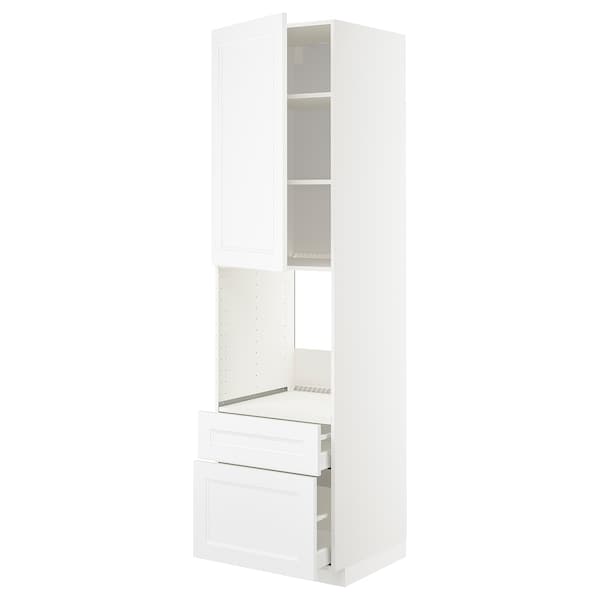 Ikea METOD / MAXIMERA - Hi cab f ov w dr/2 frnt/1 m/1 h drw, white/Axstad matt white, 60x60x220 cm