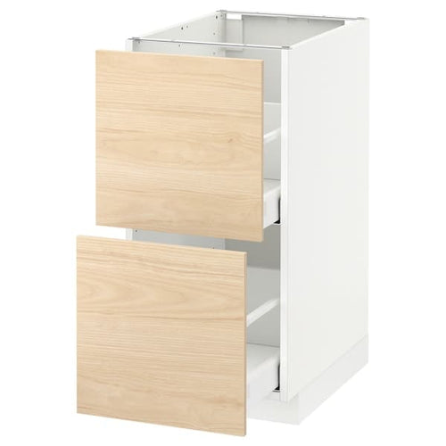 METOD / MAXIMERA - Base cb 2 fronts/2 high drawers, white/Askersund light ash effect, 40x60 cm