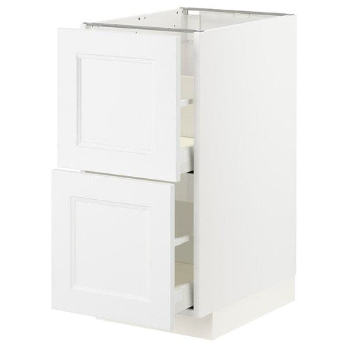 METOD / MAXIMERA - Base cb 2 fronts/2 high drawers, white/Axstad matt white, 40x60 cm