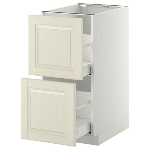 METOD / MAXIMERA - Base cb 2 fronts/2 high drawers, white/Bodbyn off-white, 40x60 cm