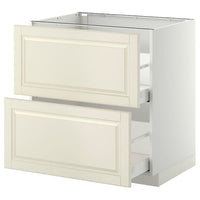 METOD / MAXIMERA - Base cb 2 fronts/2 high drawers, white/Bodbyn off-white, 80x60 cm - best price from Maltashopper.com 19104470