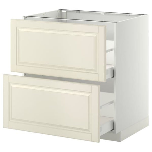 METOD / MAXIMERA - Base cb 2 fronts/2 high drawers, white/Bodbyn off-white, 80x60 cm