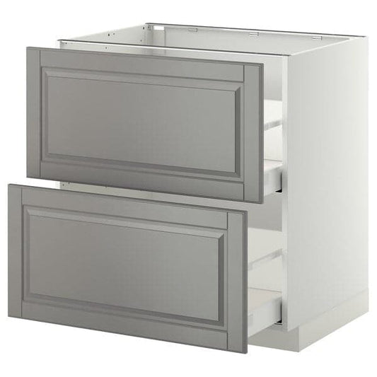 Ikea METOD / MAXIMERA - Base cb 2 fronts/2 high drawers, white/Bodbyn grey, 80x60 cm