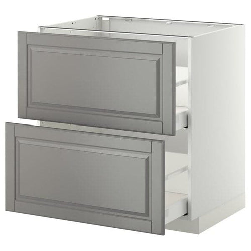 METOD / MAXIMERA - Base cb 2 fronts/2 high drawers, white/Bodbyn grey, 80x60 cm