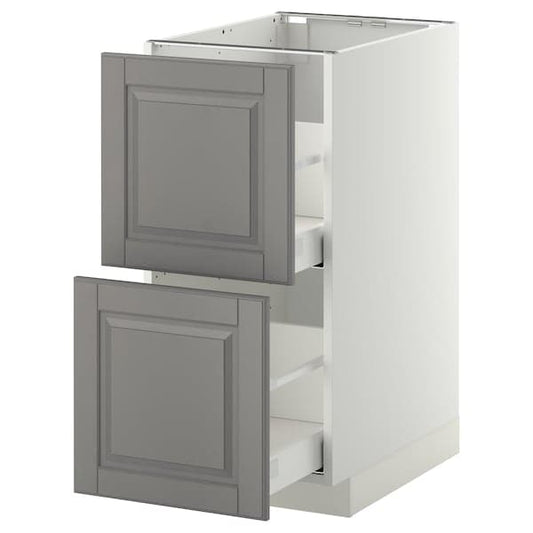 Ikea METOD / MAXIMERA - Base cb 2 fronts/2 high drawers, white/Bodbyn grey, 40x60 cm