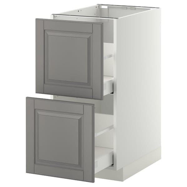 METOD / MAXIMERA - Base cb 2 fronts/2 high drawers, white/Bodbyn grey, 40x60 cm