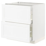 METOD / MAXIMERA base cb 2 fronts/2 high drawers, white Enköping/white wood effect, 80x60 cm