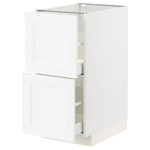 METOD / MAXIMERA - Base cb 2 fronts/2 high drawers, white Enköping/white wood effect, 40x60 cm