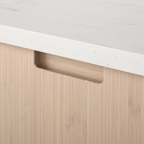 METOD / MAXIMERA - Base cb 2 fronts/2 high drawers, white/Fröjered light bamboo, 80x60 cm - best price from Maltashopper.com 79330234