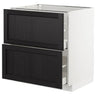METOD / MAXIMERA base cb 2 fronts/2 high drawers, white/Lerhyttan black stained, 80x60 cm