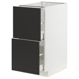 METOD / MAXIMERA base cb 2 fronts/2 high drawers, white/Nickebo matt anthracite, 40x60 cm