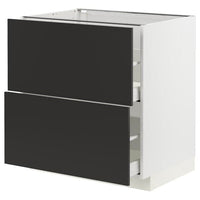 METOD / MAXIMERA - Base cb 2 fronts/2 high drawers, white/Nickebo matt anthracite, 80x60 cm - best price from Maltashopper.com 49498178