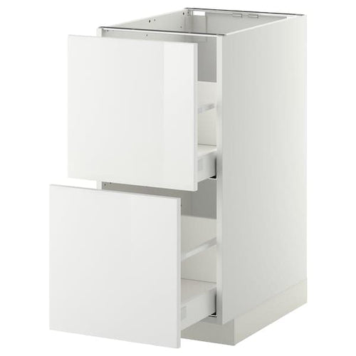 METOD / MAXIMERA base cb 2 fronts/2 high drawers, white/Ringhult white, 40x60 cm